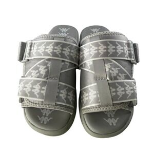 Kappa 222 Banda Mite 1 Slides Sandals Grey White Mens Size 10 Floor Sample